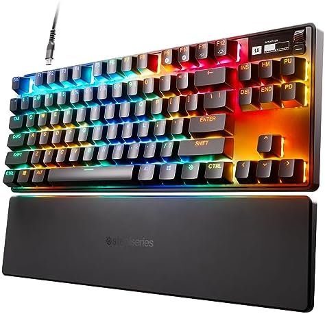 SteelSeries Apex Pro TKL (2023) - Teclado gaming HyperMagnetic – Teclado gaming - El más rápido del mundo - Accionamiento ajustable - Esports TKL - RGB - Teclas PBT - USB-C - Teclado alemana (QWERTZ)