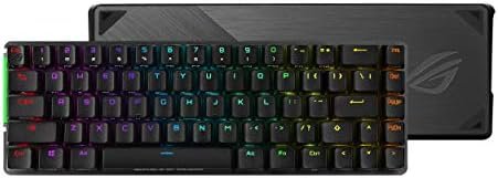 ASUS ROG Falchion NX Teclado mecánico para juegos RGB 65% inalámbrico | Interruptores lineales rojos ROG NX, teclas dobles PBT, cableado/2.4G Hz, panel táctil, funda de teclado, soporte macro, negro