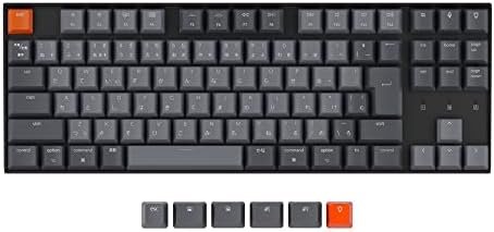 KEYCHRON Compatible K8 TKL Gaming Tastatur, Blue-Switch, weiße LED - Schwarz, US-Layout