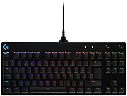 Logitech G PRO Mechanical Gaming Keyboard, Ultra Portable Tenkeyless Design, Detachable Micro USB Cable, 16,8 millones de Color LIGHTSYNC RGB Backlit Keys Black