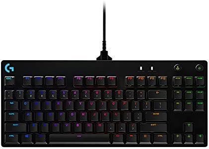 Logitech G Pro TKL Teclado Gaming Mecánico sin Teclado numérico, Teclas GX-Clicky Azules, RGB LIGHTSYNC, Diseño portátil para Esports, Cable Micro USB Desmontable, QWERTY Español, Negro