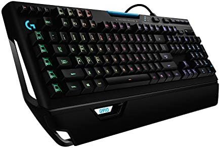 Logitech G910 Orion Spectrum, Teclado Gaming Mecánico, Retroiluminación RGB LIGHTSYNC, Teclas Táctiles Romer-G, 9 Teclas G Programables, Tecnología de pantalla dual Arx, Disposición QWERTY US - Negro