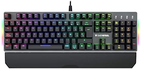 Oversteel - Teclado gaming mecánico TITANIUM con RGB, switch rojo, idioma español