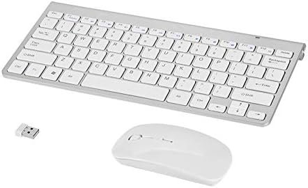 Cuifati Kit de Teclado y Mouse inalámbricos Delgados e Impermeables de 2.4GHz, Mouse de Teclado Recargable, Teclado y Mouse ergonómicos silenciosos para PC Win XP/7/8 PC/Laptop/Smart TV/Gaming(Plata)