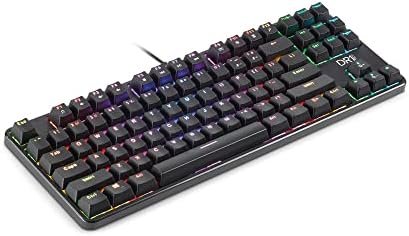 DR1TECH Raven+ Teclado Mecánico TKL Gaming RGB para PC [20Mln De Clic] - 87 Teclas Anti Ghosting - Teclado USB Ergonómico con Cable (QWERTY Internacional)