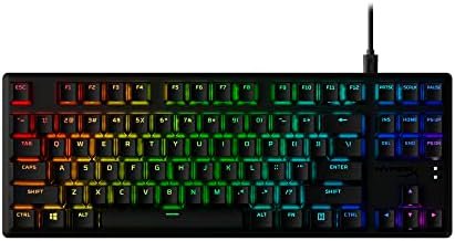 HyperX Alloy Origins Core PBT - TKL Mechanical Gaming Keyboard, PBT Keycaps, RGB Lighting, Compact, Aluminum Body, Customizable with HyperX NGENUITY, Onboard Memory - HyperX Tactile Aqua Switch