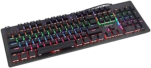 Lechnical Biojee Wired 104-Key Real Mechanical Gaming Keyboard Rainbow Teclado retroiluminado para Windows PC Laptop para Juegos y Oficina