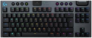 Logitech G915 TKL Teclado mecánico sin teclado numérico con tecnología inalámbrica LIGHTSPEED para gaming, opciones de interruptores de perfil bajo, RGB LIGHTSYNC, Bluetooth, US INTL Layout - Negro