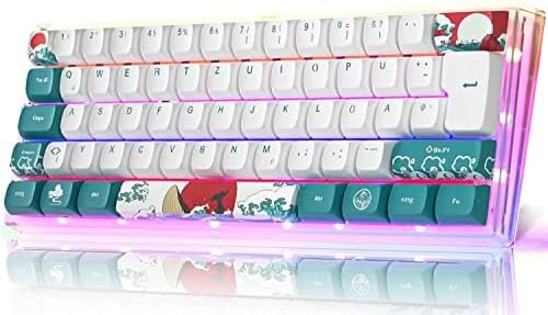 MIHIYIRY Teclado Mecánico Gaming 60%,Teclados Gaming con Retroiluminación LED RGB, 61 Teclas Teclado Mini Gaming, Teclado para Juegos Intercambiable en Caliente ultracompacto para Windows y Mac