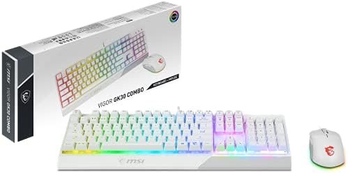 Pack Teclado (Ingles) + Raton Gaming MSI Vigor GK30 White US