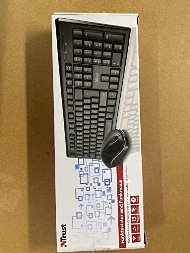 Trust Nola Wireless Keyboard with mouse - Teclado QWERTZ alemán (RF inalámbrico, PC/server, Estándar, Negro, 8m, USB)