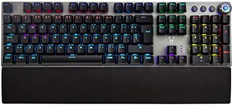 Woxter Stinger RX 1000 Kr - Teclado Gaming Mecánico, Estructura de Aluminio, Micro Switch, Retroiluminado, Anti-Ghosting, Cable de Nylon, Compatible PC/PS4/Fortnite/Apex Legends